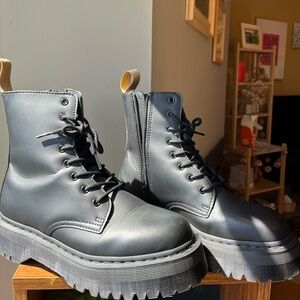 Dr. Martens Matte Black Vegan Leather Lace Up Boot, Size 10